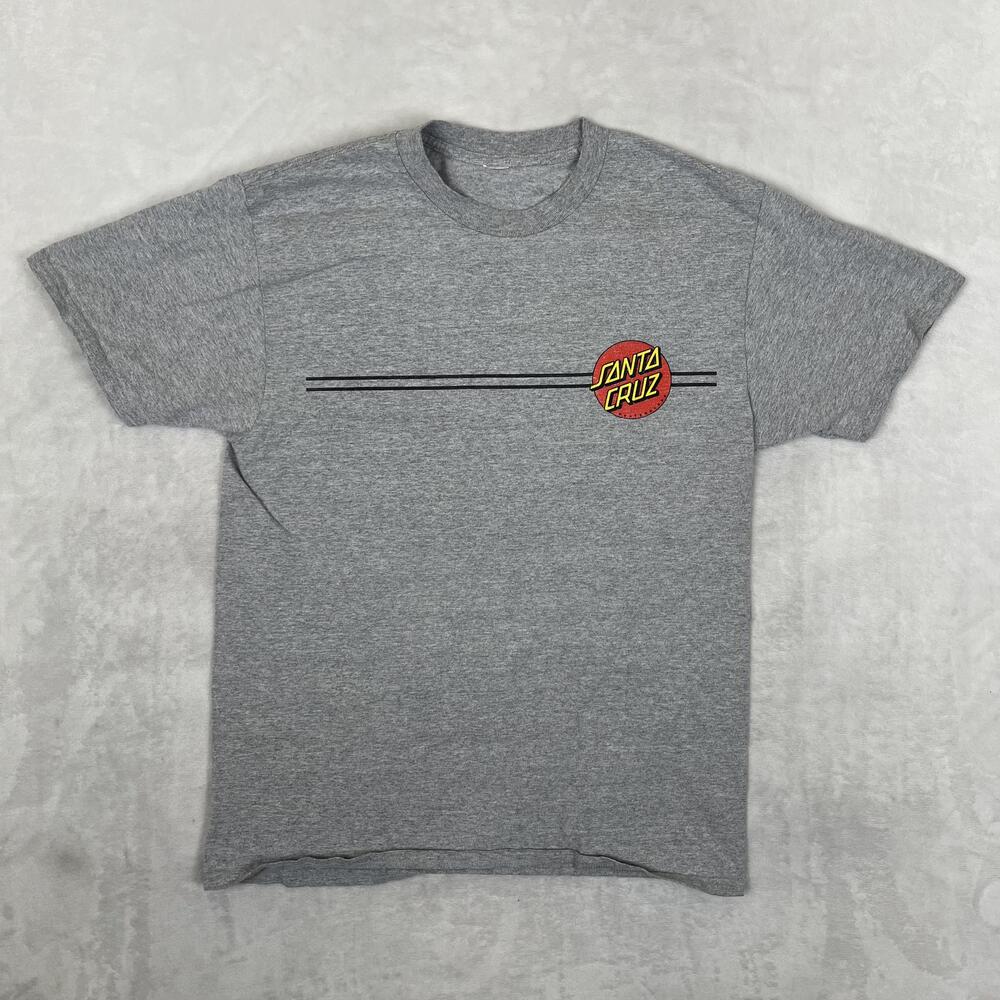 Vintage Santa Cruz T-Shirt Mens Small Gray Dot OG Logo Skateboards Back Graphic
